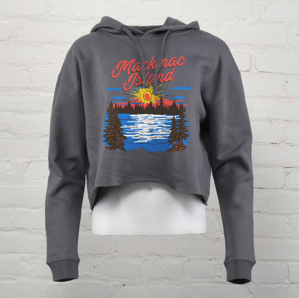 Sunset Lake Custom Crop Hoodie