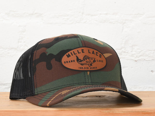 Mille Lacs Leather Patch Snapback
