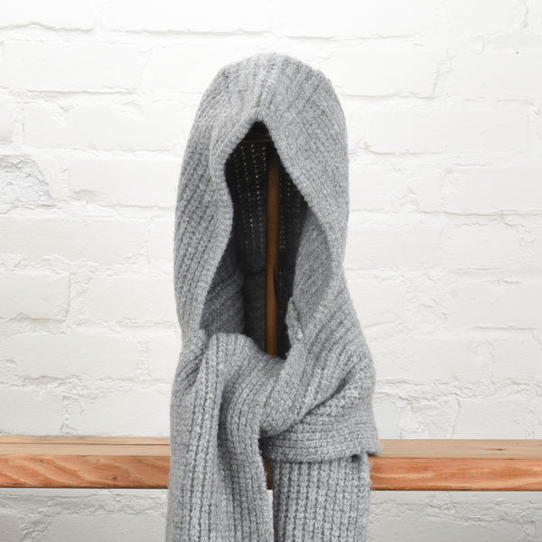 Grey Sky Knit Hood/Scarf