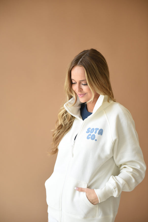 Women's Bubble Letter Boxy Full Zip