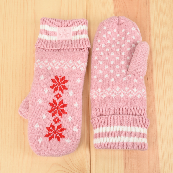 Pink Hour Jacquard Mitten