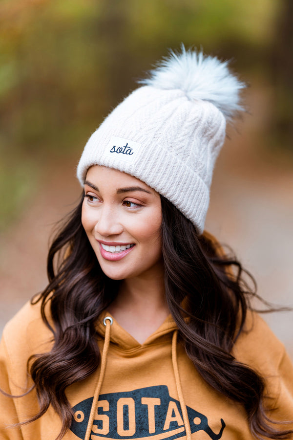 Ridge Line Pom Beanie