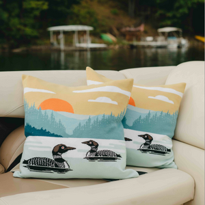 Loon on a Lake Pillow Case - sota clothing