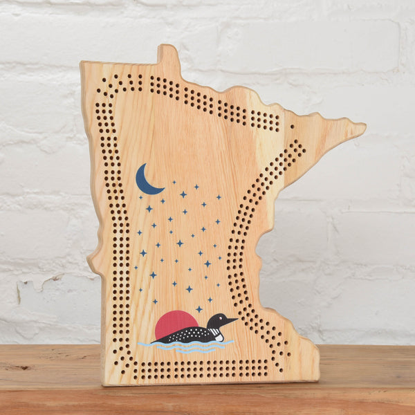MN Wooden Cribbage Board