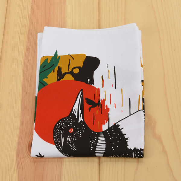 Sota Retro Loon Printed Tea Towel