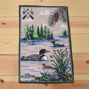 Loon Scene Printed Tea Towel - sota clothing