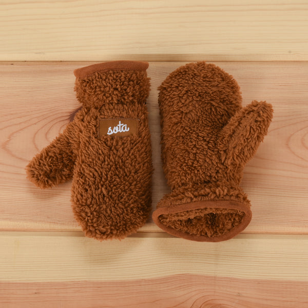 Kids Brown Bear Mittens - sota clothing