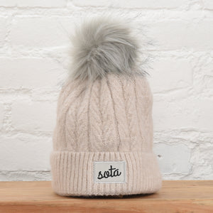 Ivory Pearl Pom Beanie - sota clothing