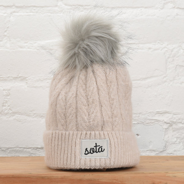Ivory Pearl Pom Beanie - sota clothing