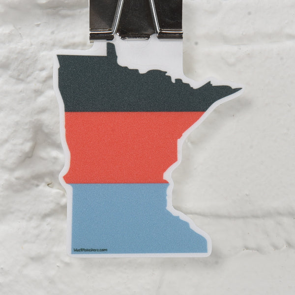 Tri Color Minnesota Shape Sticker