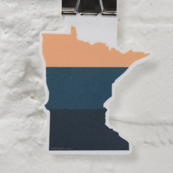 Tri Color Minnesota Shape Sticker