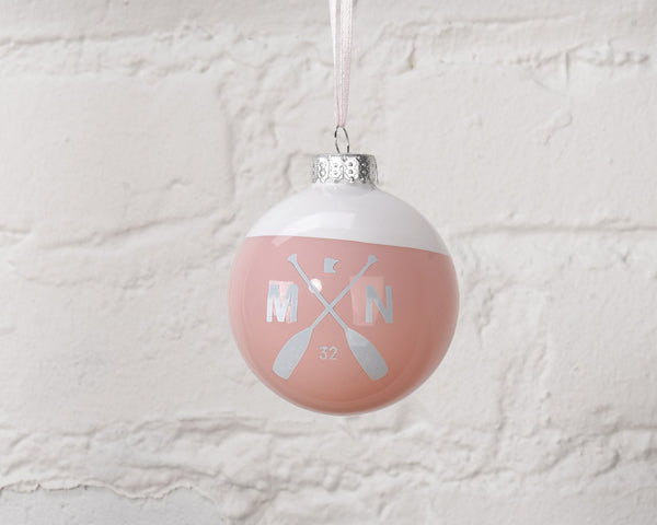 MN Paddle Glass Ornament