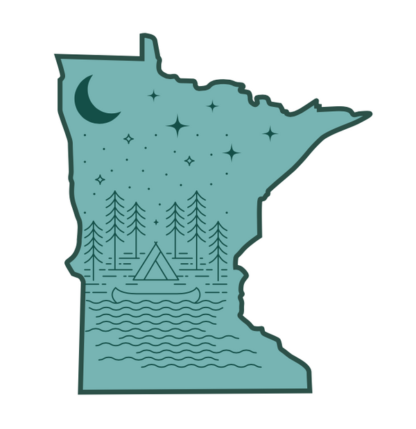 Minnesota Starry Night Sticker